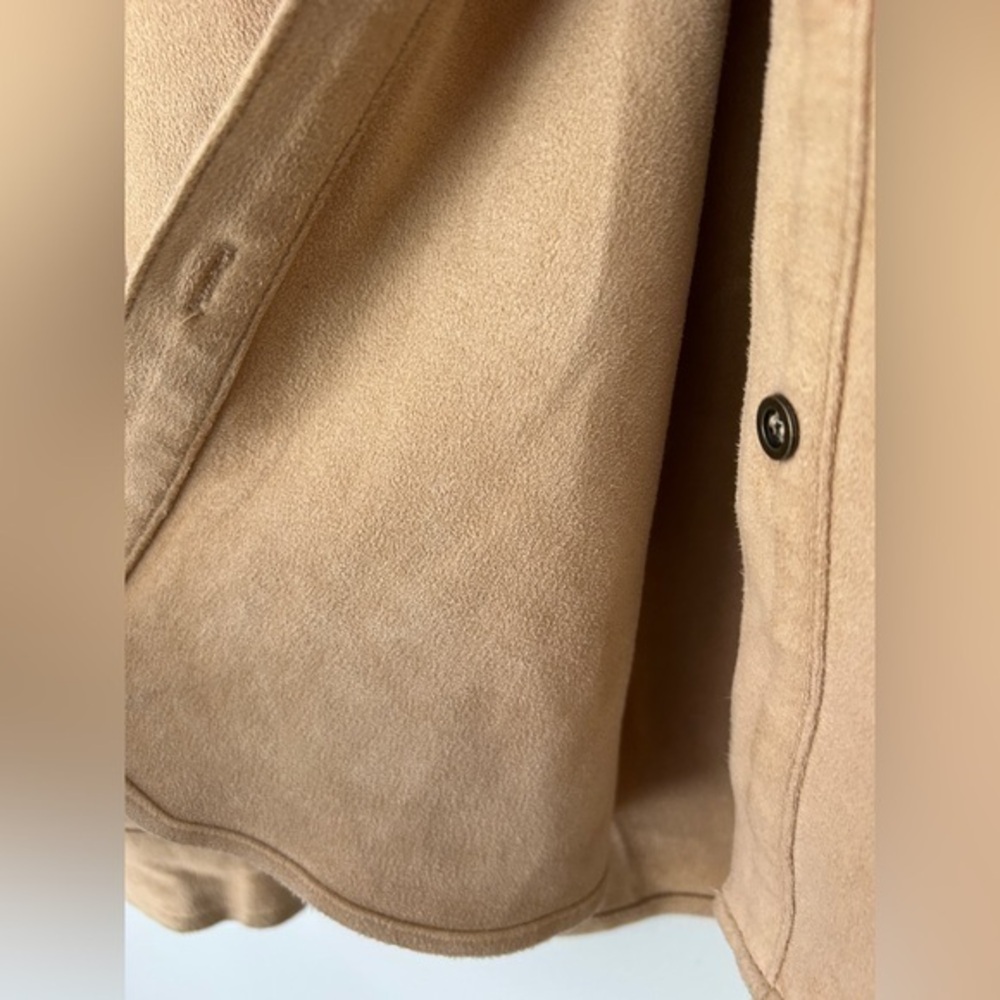 Freeway Tan Suede Button-Up Jacket - Picture 5 of 8